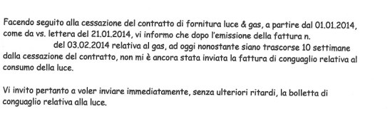 Copia raccomandata Eni