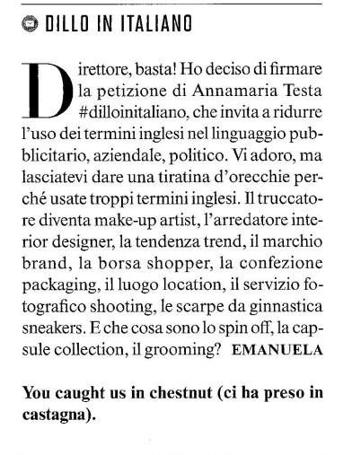 Dillo in italiano... appunto